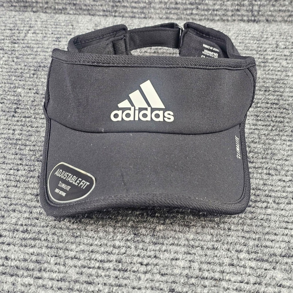 Adidas Hat Mens One Size Black Superlite Visor Climalite Adjustable Golf Tennis